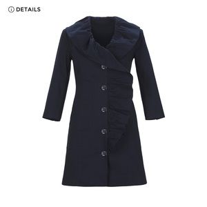 CAbi Navy ruffle front jacket.  Size S.